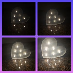 5/$25 Metal heart, w mini LED on/ off accent lights. Industrial, steampunk NEW
